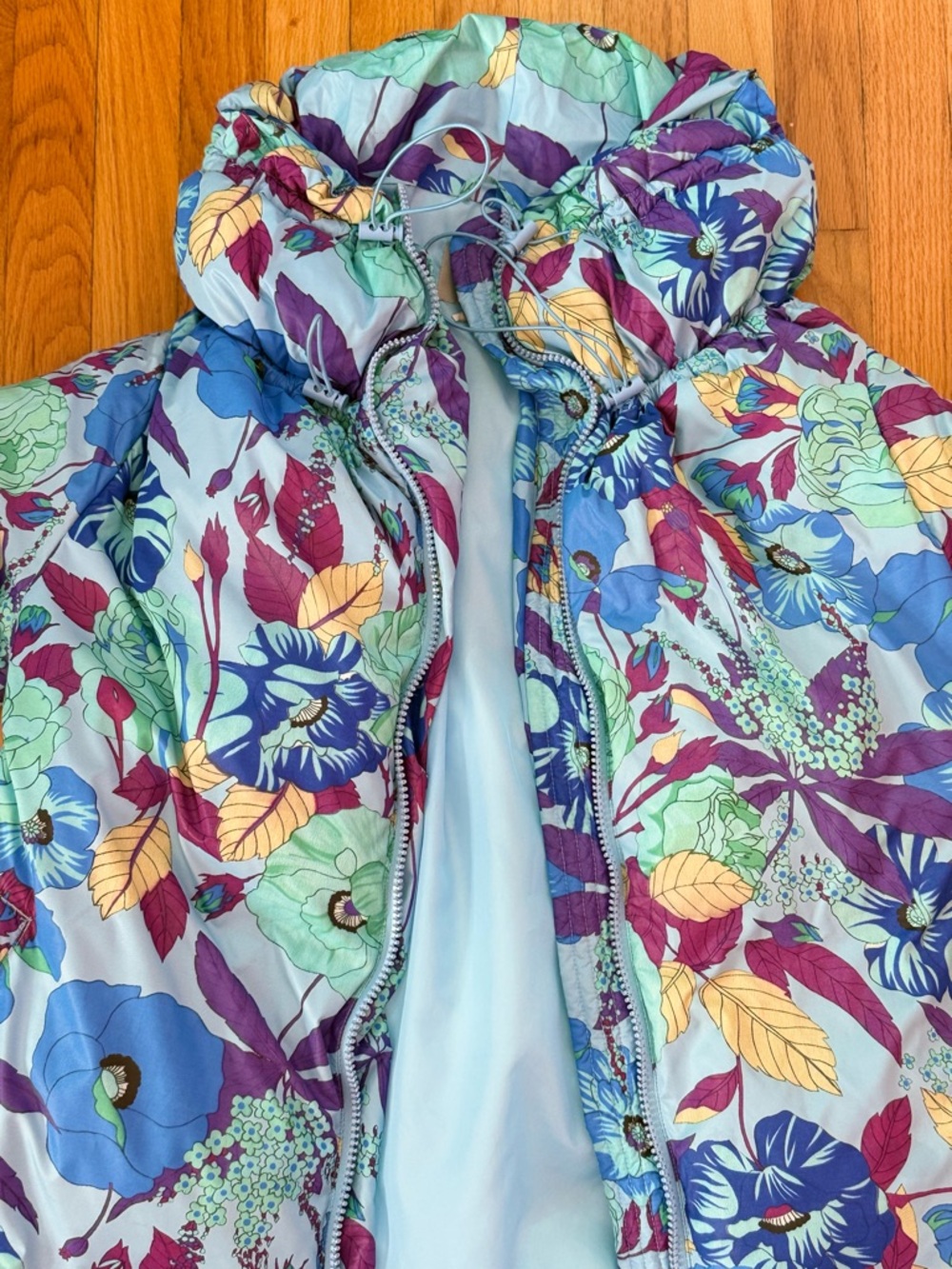 ASOS Floral Quilted Puff Jacket in Pastel Multicolor